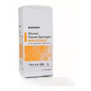 Gauze Sponge, Cotton 12-ply 4
